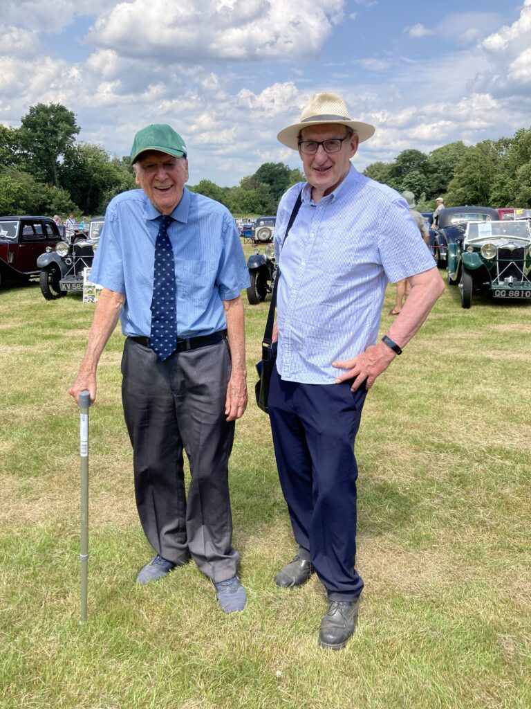 Victor Riley & Martin Green at a Riley gathering, Blackdown, 2023